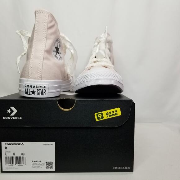 Converse Women's CTAS Crochet Laces Hi Tops Size 9 Blush A14831F NWT - Picture 7 of 8